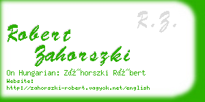 robert zahorszki business card